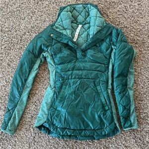 LULULEMON “On the Run” Pullover Goose Down in Forage Green Size 4 — GORGEOUS!!!